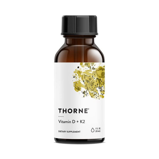 Thorne Research - Vitamin D/K2 Liquid (Metered Dispenser) - Dietary Supplement with Vitamins D3 and K2-1 Fluid Ounce (30 ml)