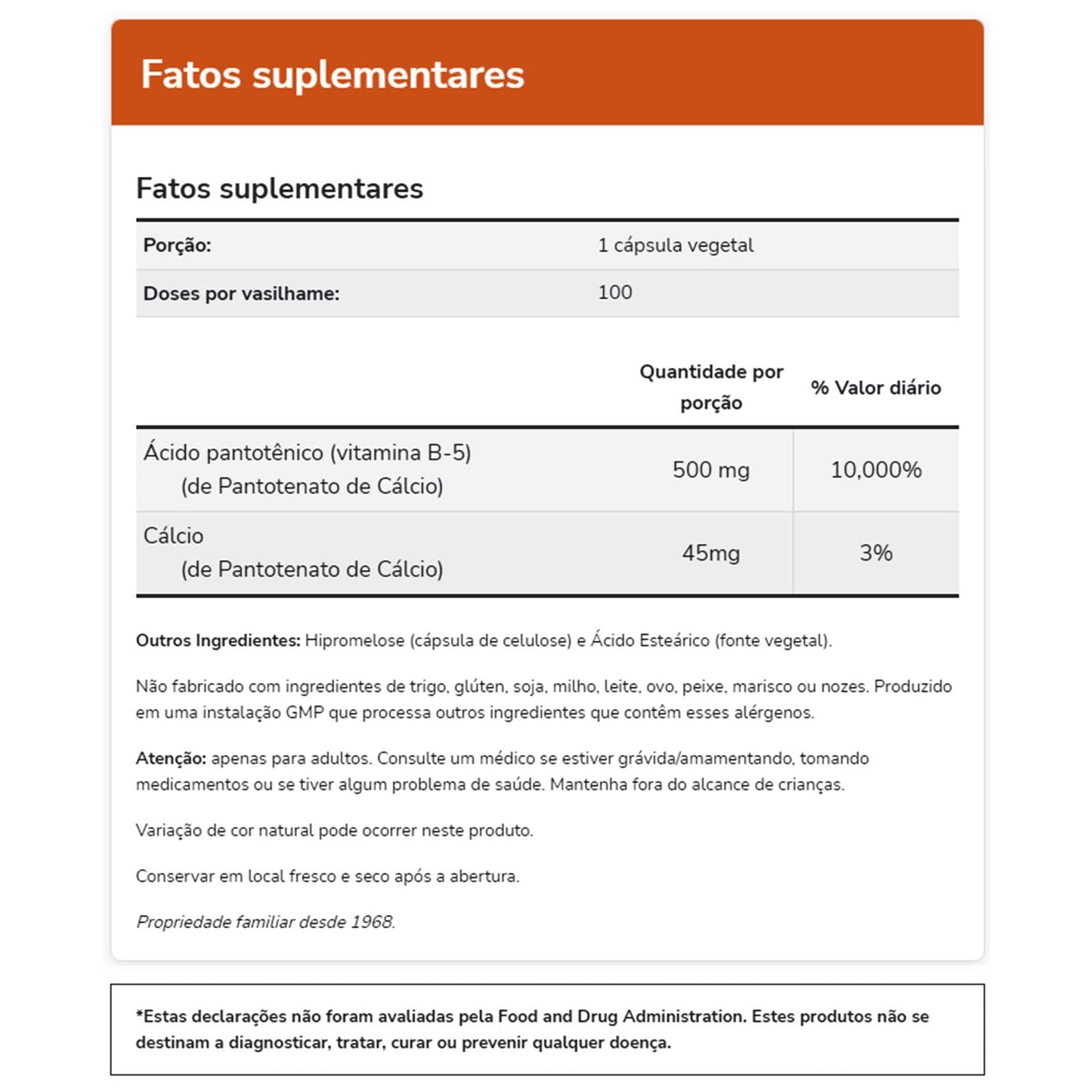 Pantothenic Acid, 500 mg, 100 Caps by Now Foods