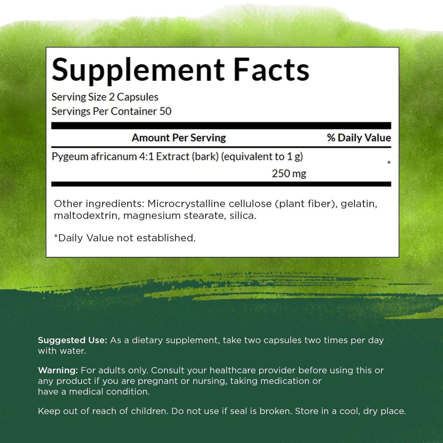 Swanson Pygeum 500 Milligrams 100 Capsules