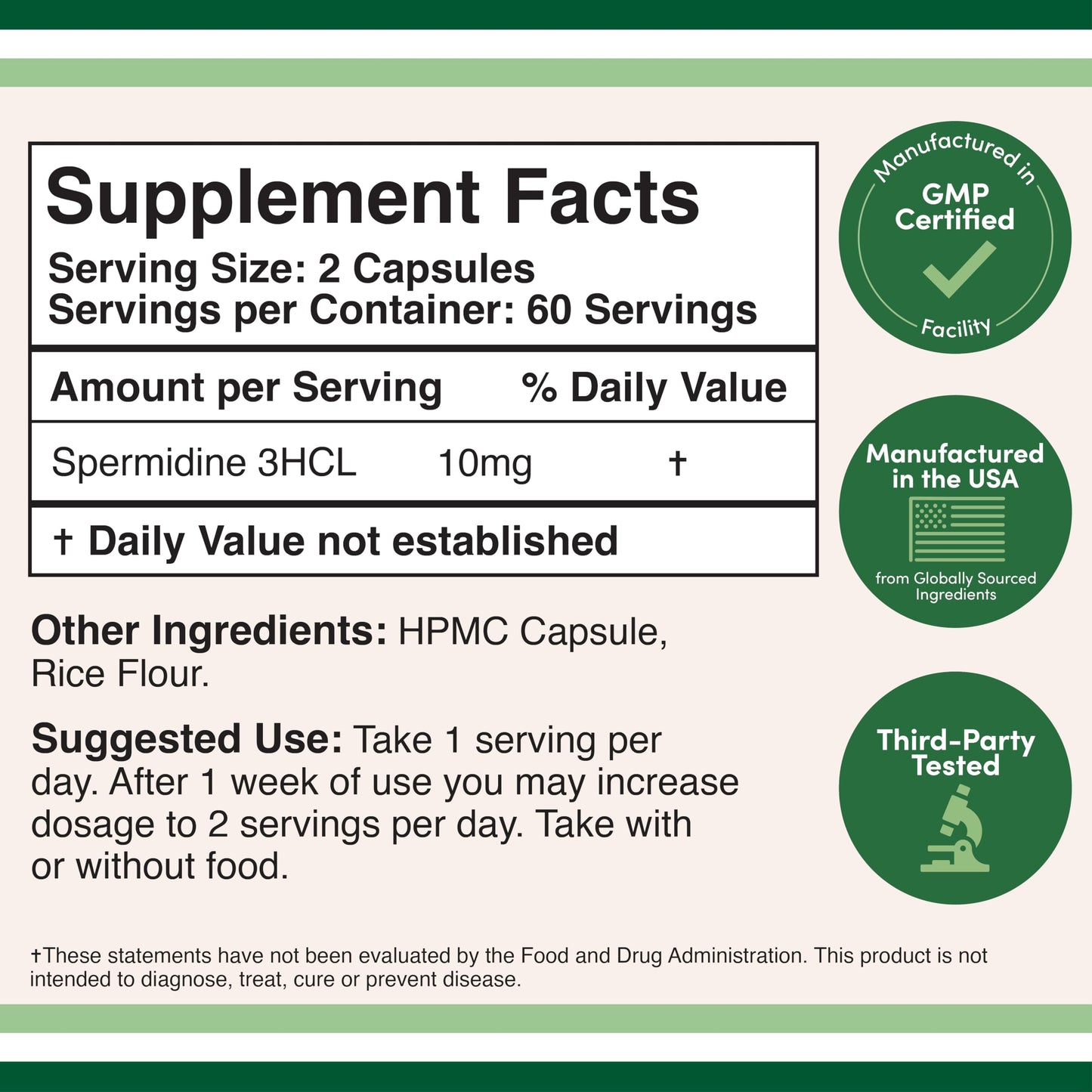 Double Wood Supplements idine (10mg of 99% idine - Third Party Tested) 120 Capsules - Over 100x More Potent Than Wheat Germ Extract for Cell Membrane, Telomere Health and Anti Aging by